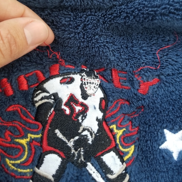 George Soft Blue Hockey Kid Boys Comfy Belted House Coat Warm Robes Size 4 - Picture 2 of 9